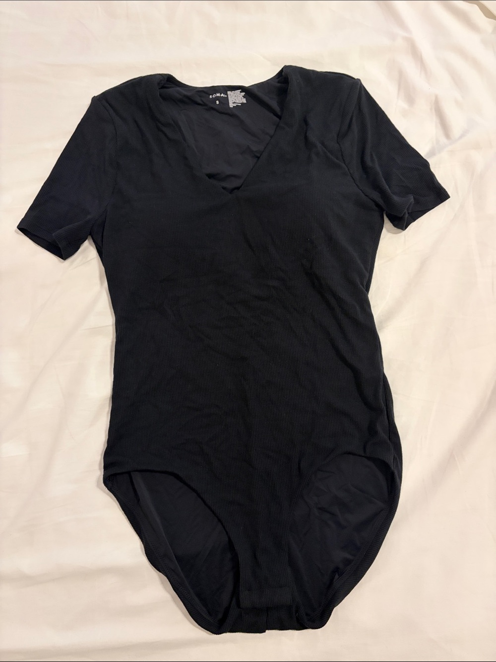 Soma Short-Sleeve Ribbed V-Neck Bodysuit